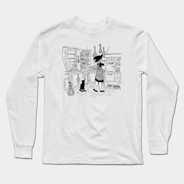 Kitchen witch Long Sleeve T-Shirt by ncprocter